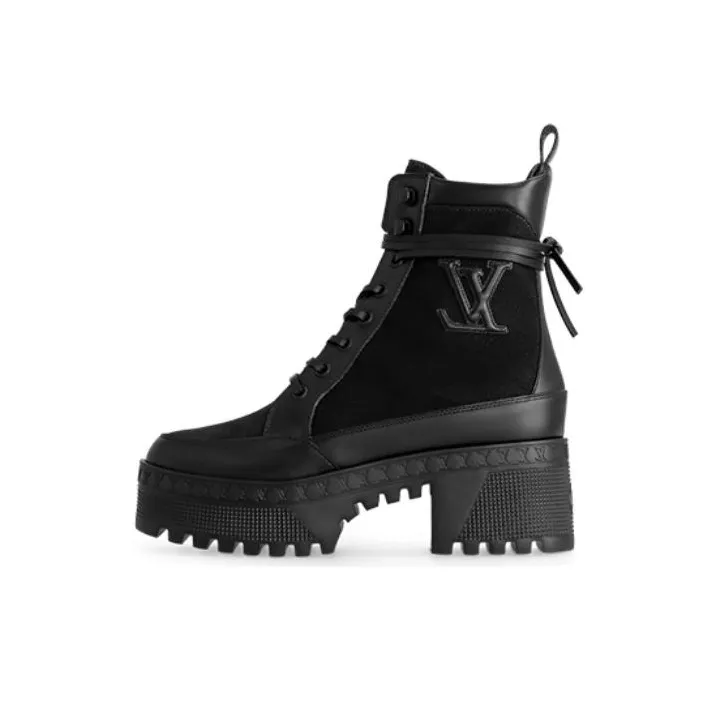 LOUIS VUITTON Laureate Short Martin Boot Women's Black