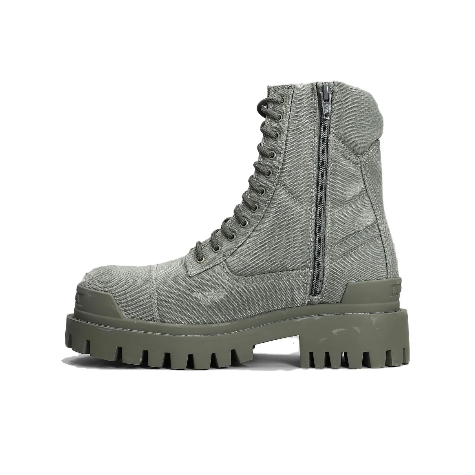 Balenciaga Combat Strike 20mm boots Brown 'Washed Grey Cotton' Women's