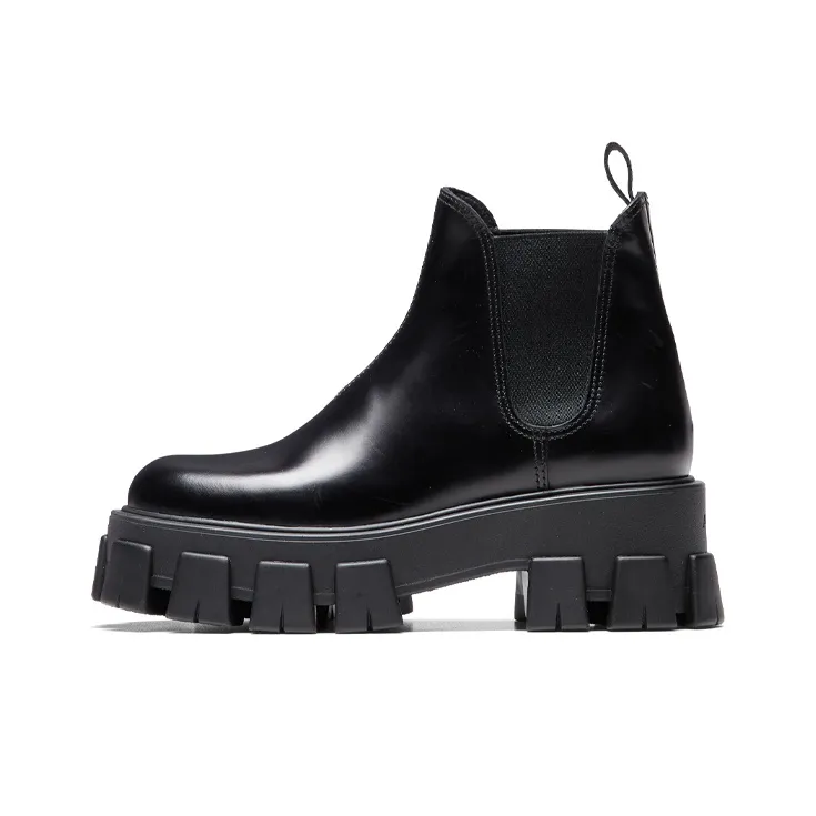 PRADA Monolith Brushed Leather Chelsea Boot 'Black'