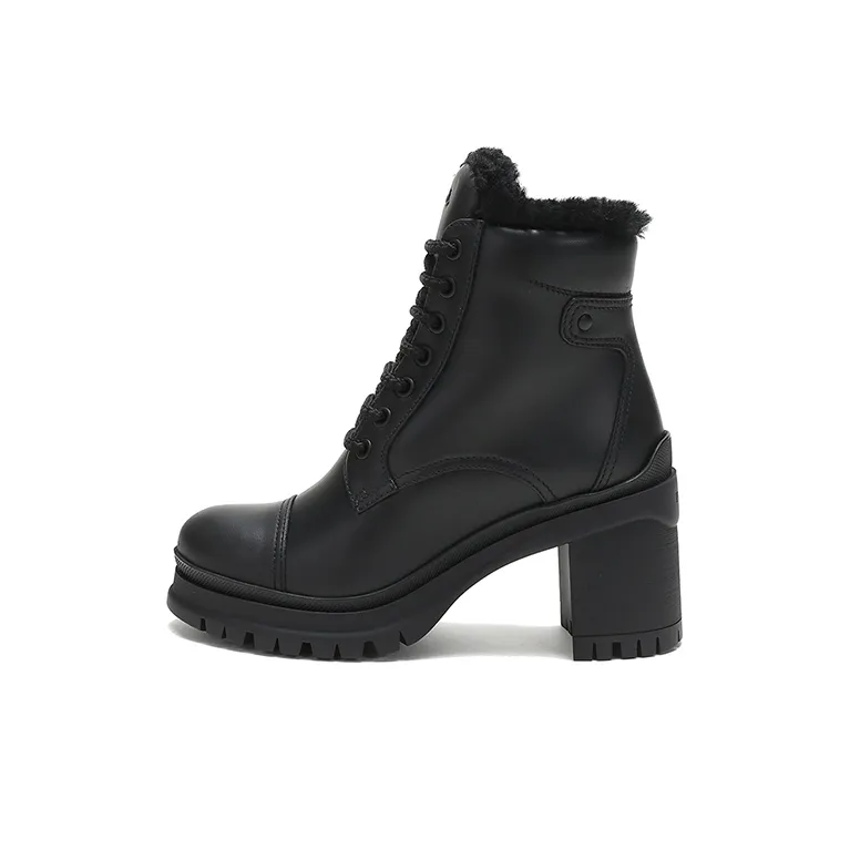 PRADA Fur Lined Ankle Boots 'Black' Women's