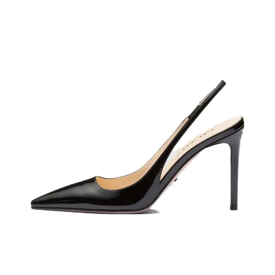 PRADA Patent Slim Heel High Heels 9.5cm Women's Black