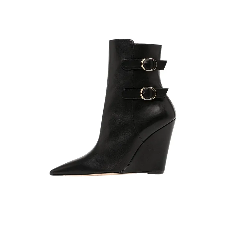 stuart weitzman Pointed-toe 100mm Wedge Boots
