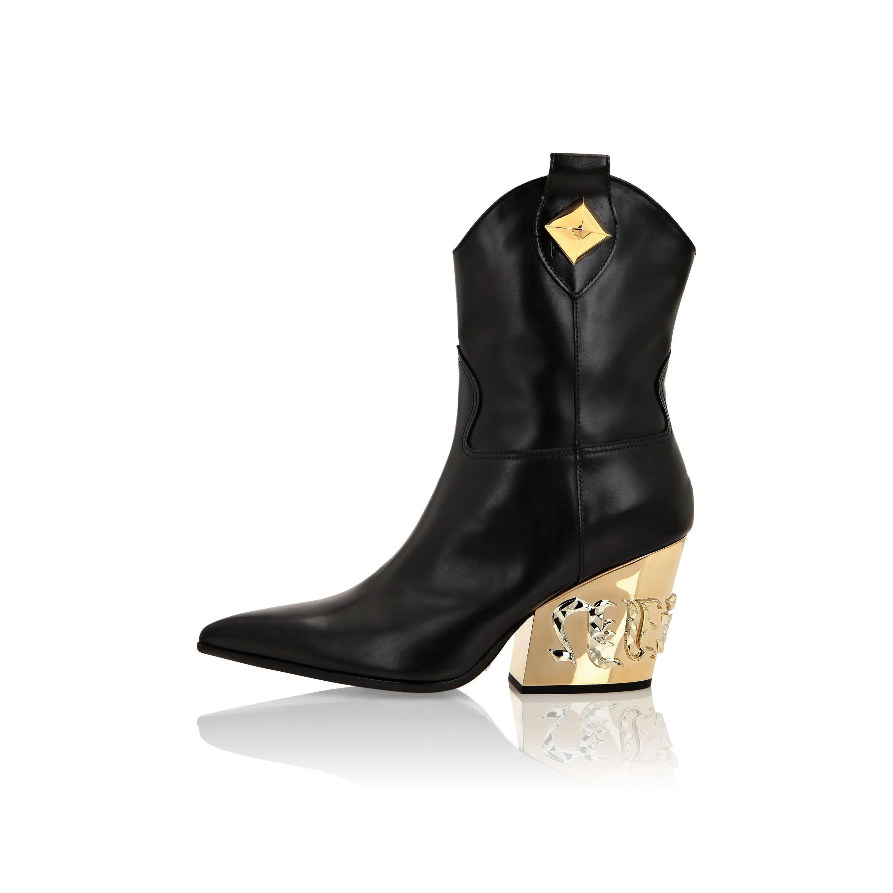 PHILIPP PLEIN Gothic Plein CowBoy Ankle Boots