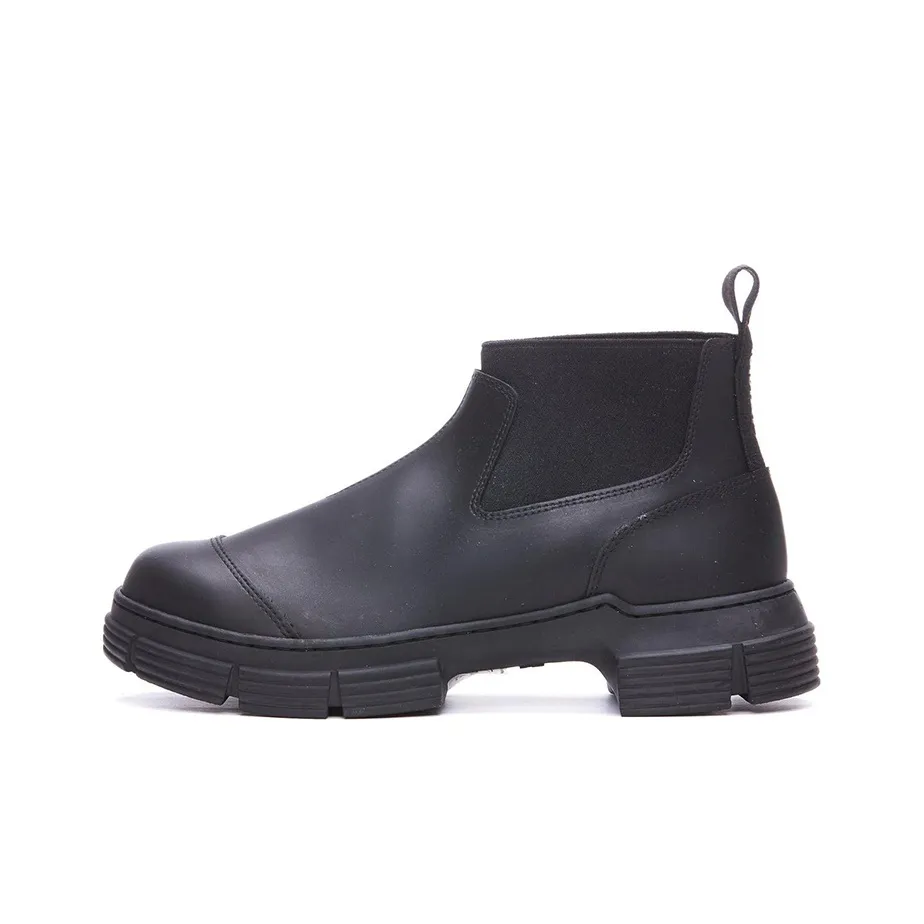 GANNI Crop City Short Chelsea Boots Women's Black