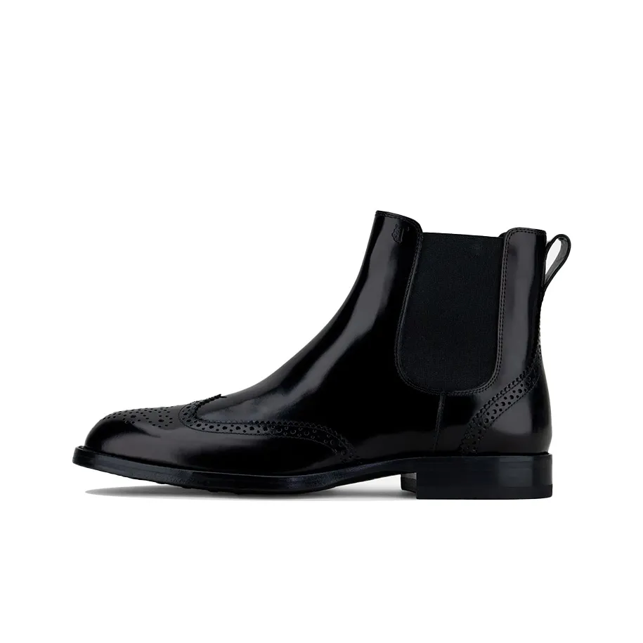 TOD'S Brogue-detail Leather Chelsea Boots