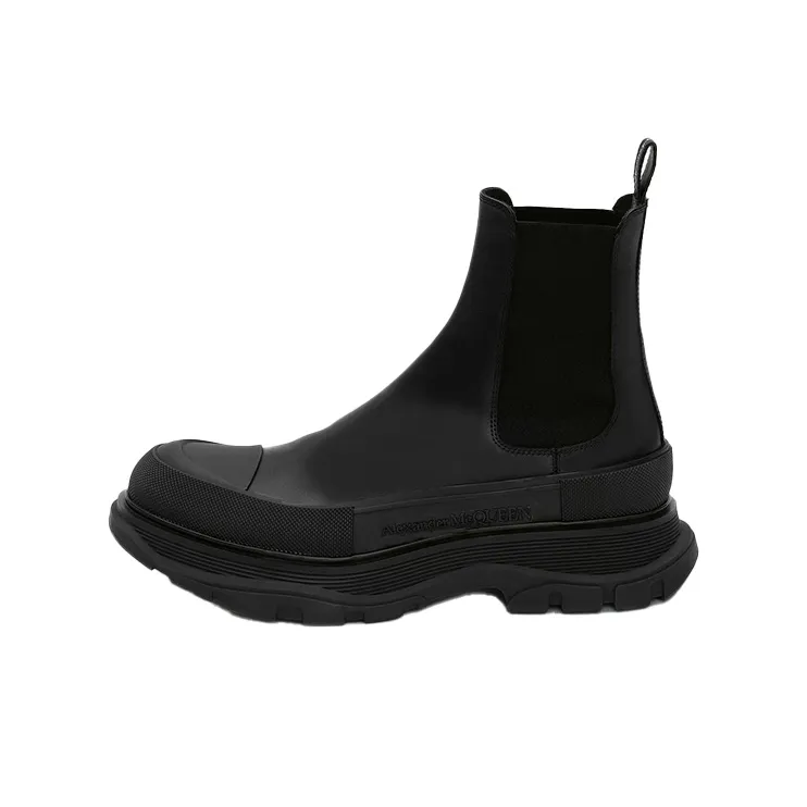 Alexander McQueen Tread Slick Ankle Boot Black Silver