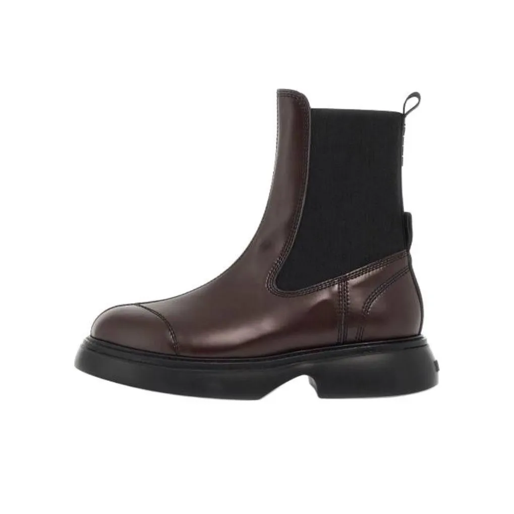 GANNI Short Chelsea Boots 4cm Women's Brown