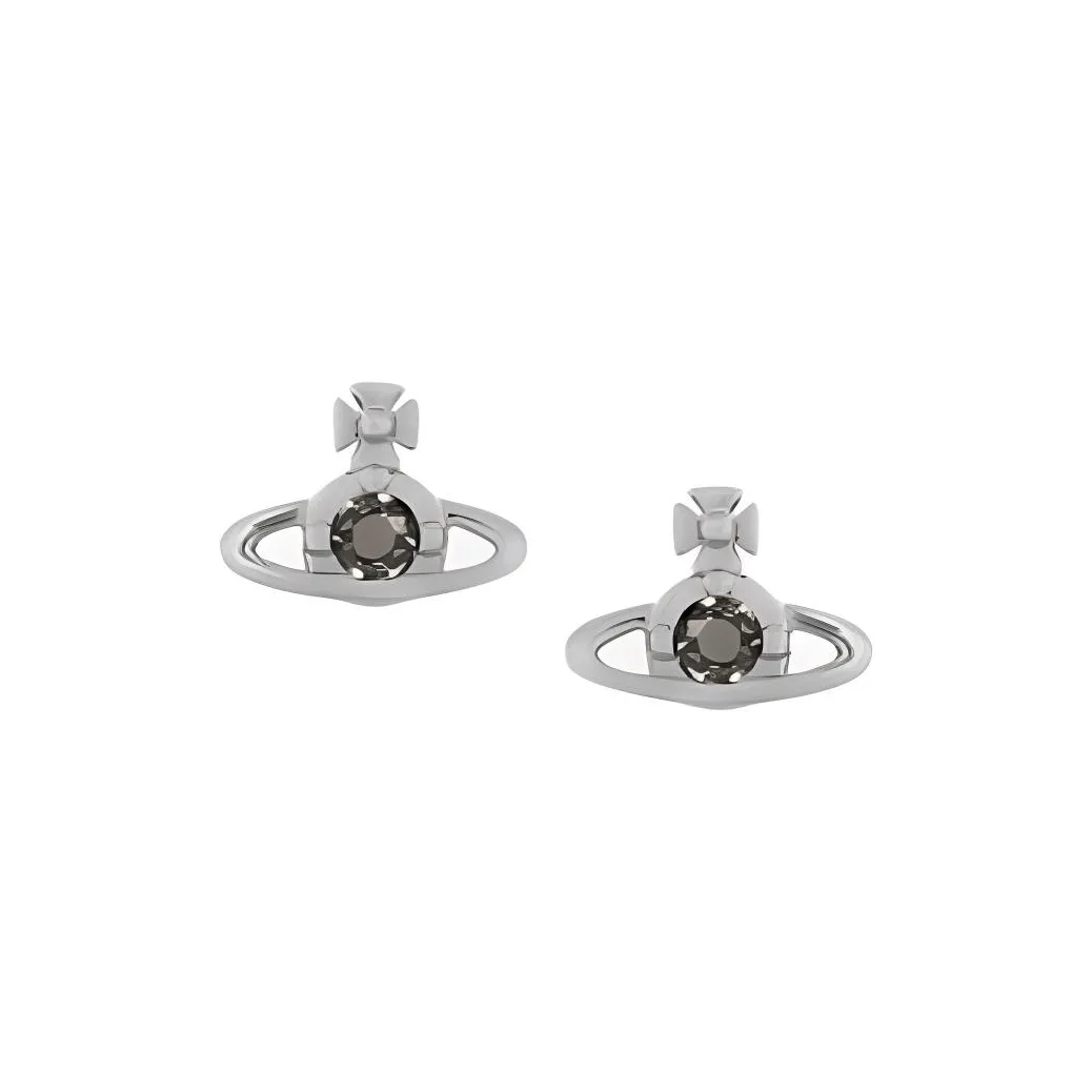 Vivienne Westwood Brass Stud Earrings Women's Silver/black Diamonds