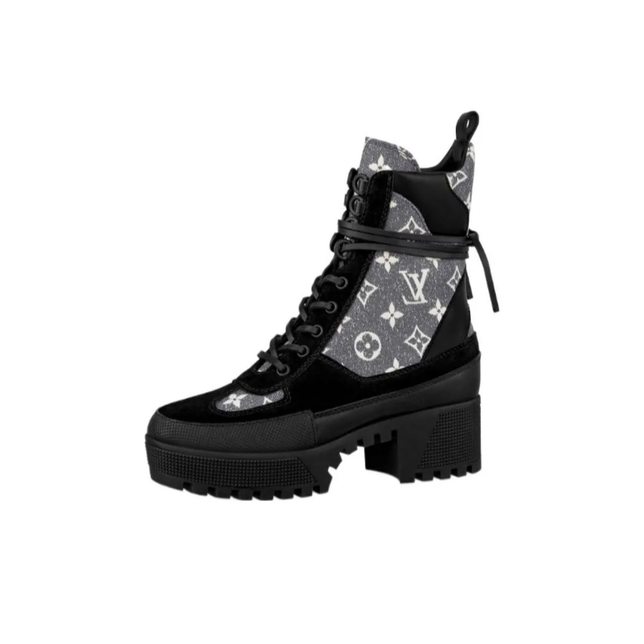 LOUIS VUITTON Laureate Ankle Boots 5cm Women's Black