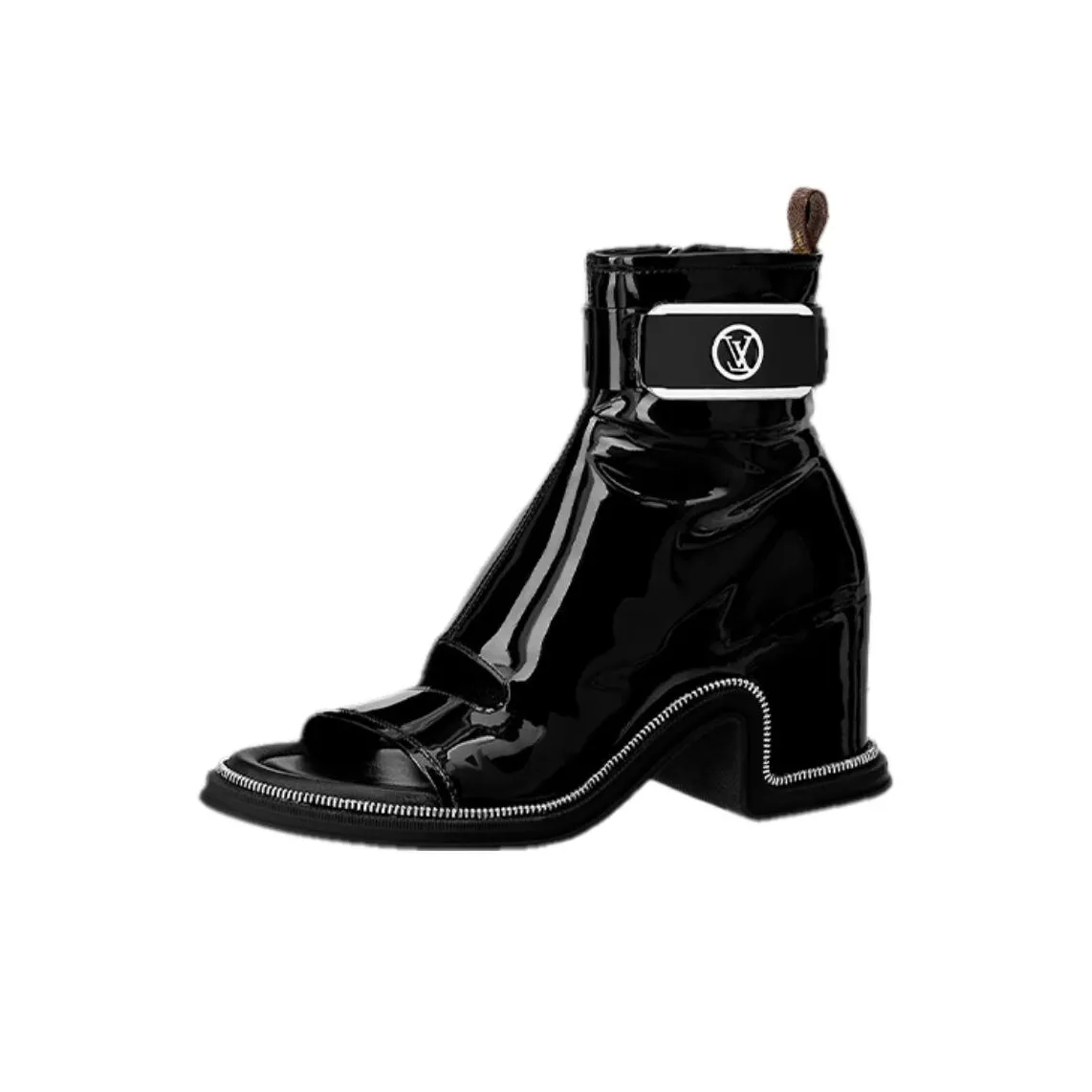 LOUIS VUITTON Moonlight Ankle Boots 5cm Women's Bright Black