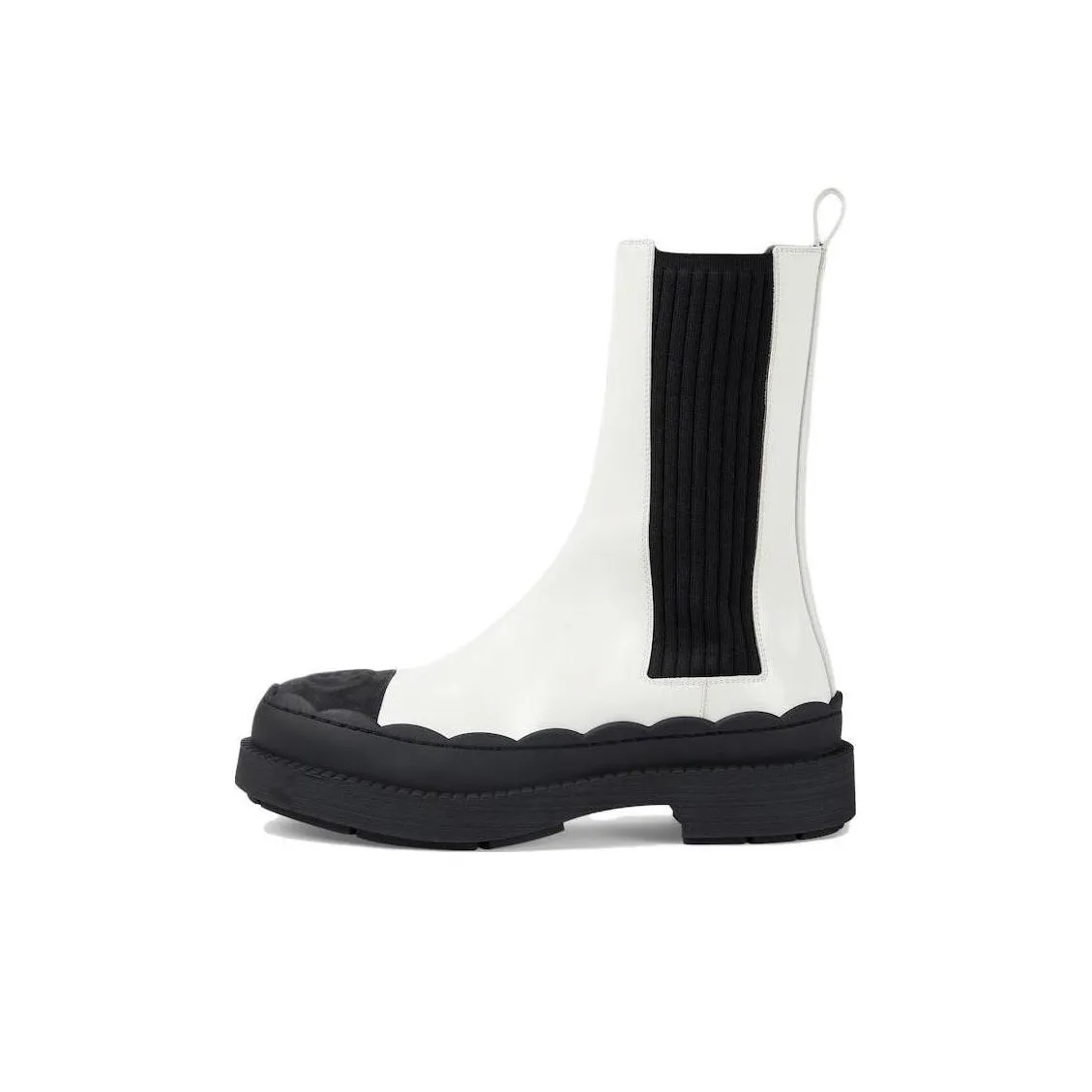 GUCCI Short Chelsea Boots 1.5cm Women's Ecru