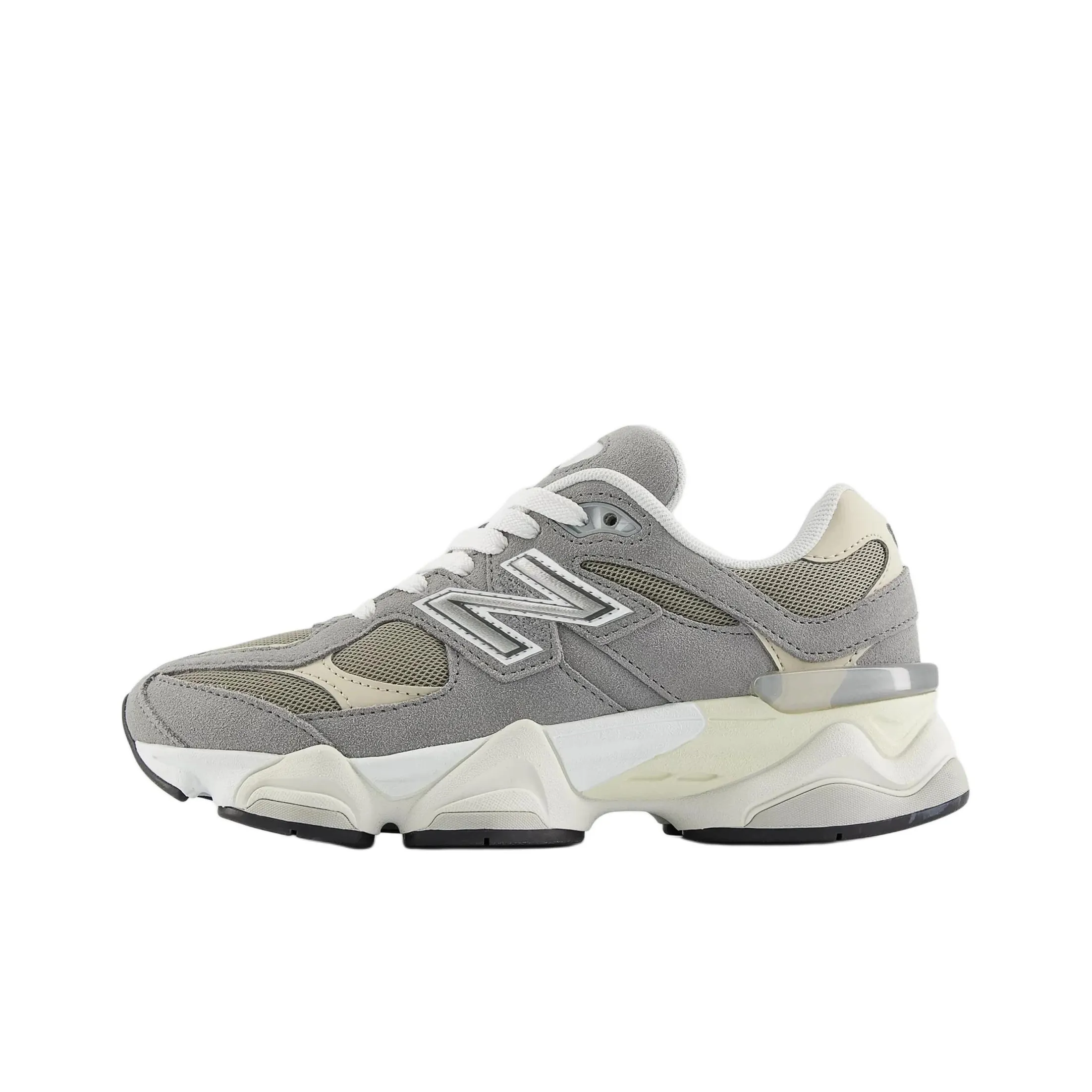 New Balance NB 9060 Амортизация Износостойкий Низкий Топ Детская Беговая Обувь Светло-Серый Белый
