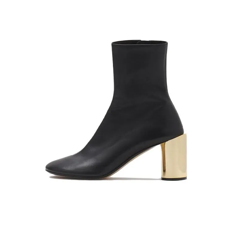 Lanvin 75mm Round toe Leather almond-toe boots