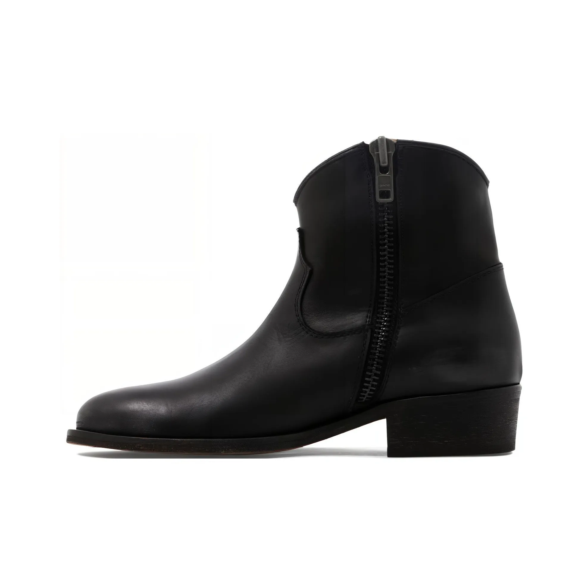 Via Roma 15 Cowboy Leather Ankle Boots