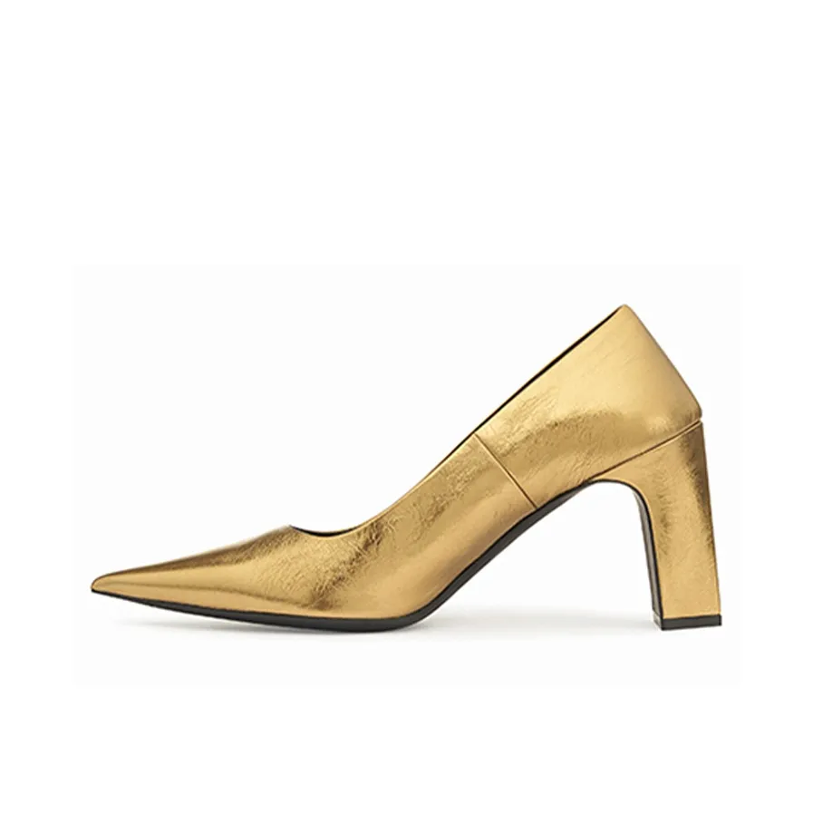 Balenciaga Blade Chunky Heel High Heels 9cm Women's Gold