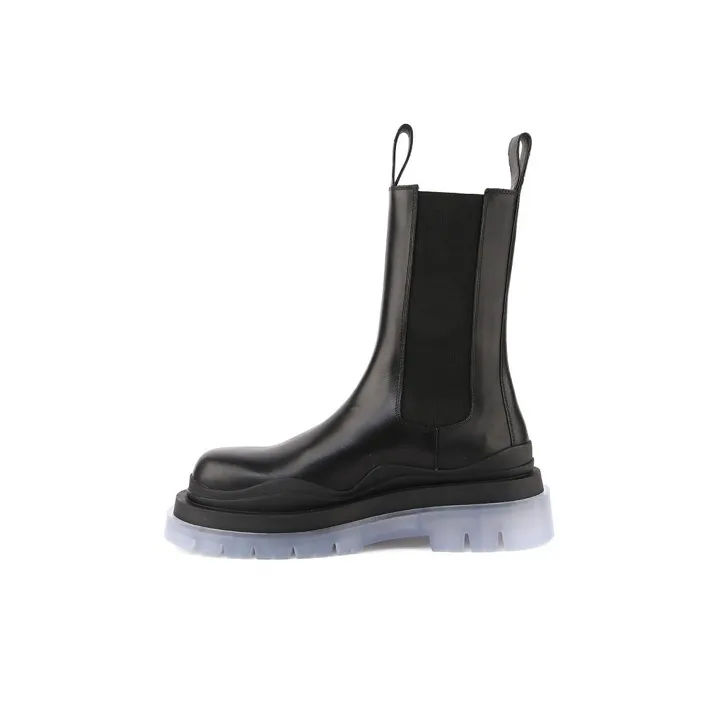 Bottega Veneta Tire Chelsea Short Chelsea Boots Men's Black