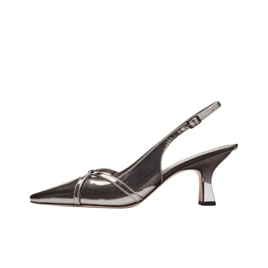 COACH Rowyn Block Heel High Heels 6.5cm Women's Silver