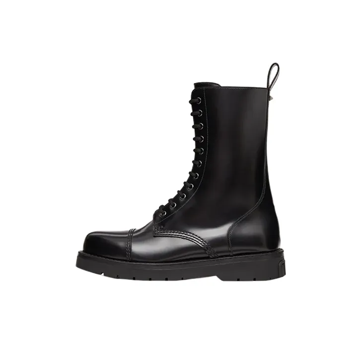 Valentino Round Toe Lace Up Boots