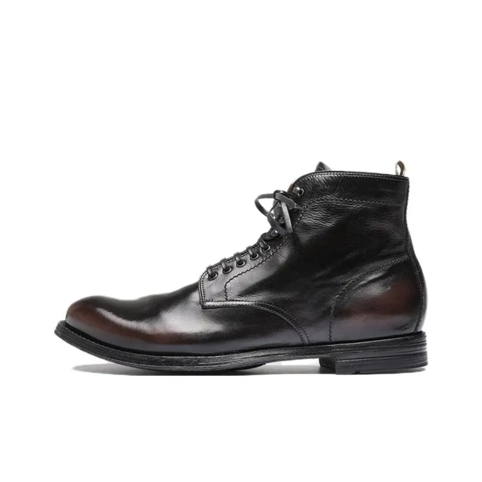 Officine Creative Polished Lace-up Ankle Boots