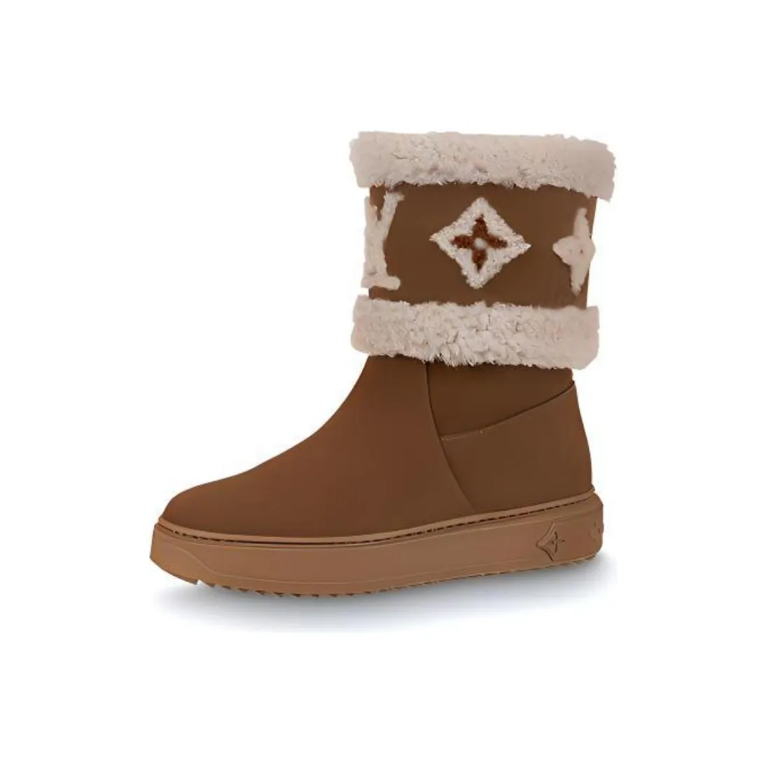 LOUIS VUITTON Snowdrop Warm Coverage Snow Boots Women's Brown