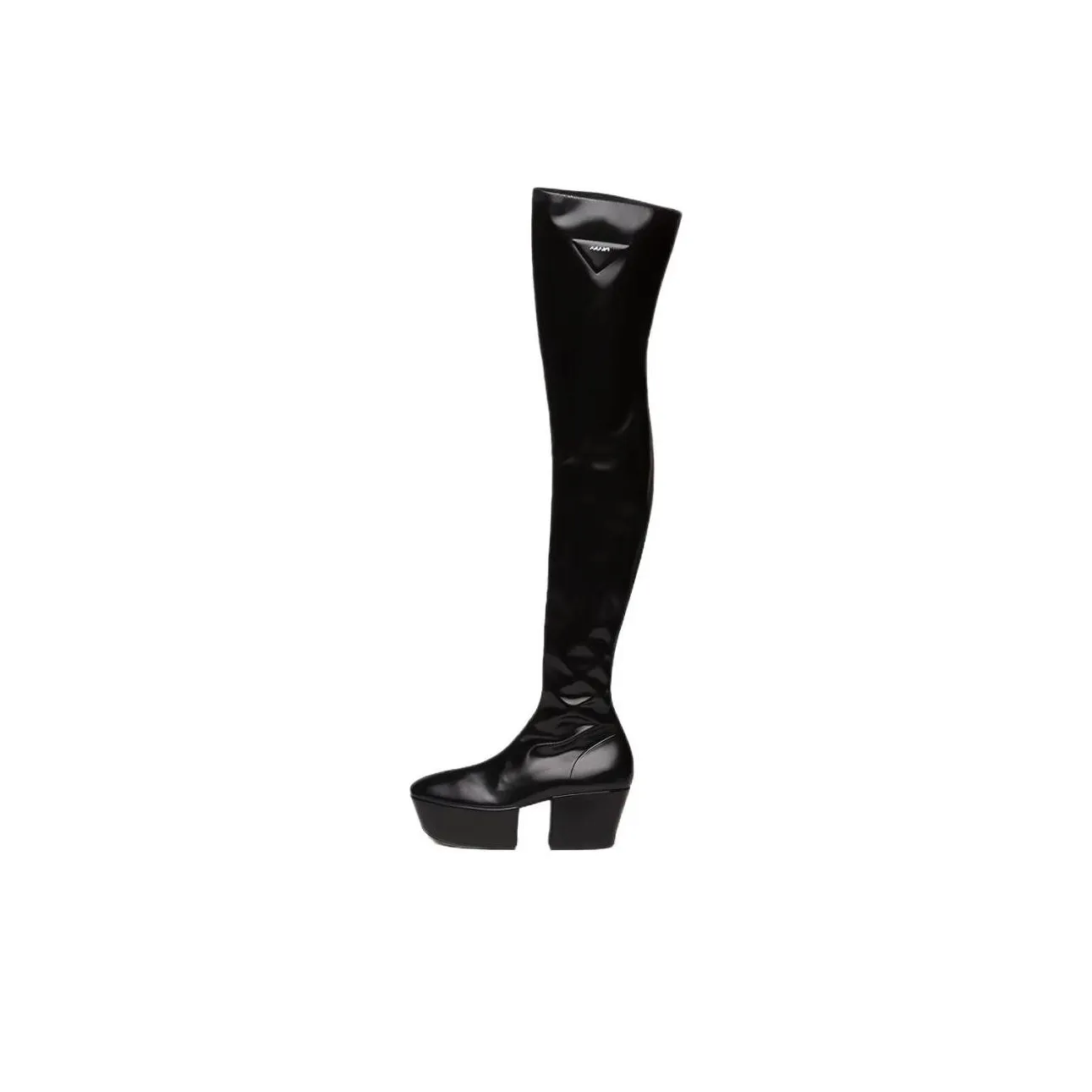 PRADA Nappa Tec Knee high Boots Women's Black