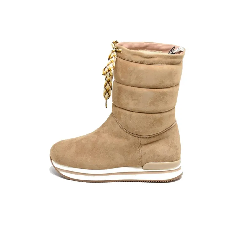 HOGAN H222 Ankle Boots Women's Beige Yellow