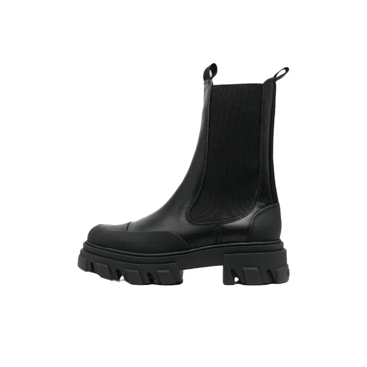 GANNI Cleated Faux-leather Chelsea Boots