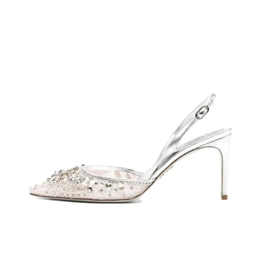 René Caovilla 70mm Crystal-embellished Slingback Sandals