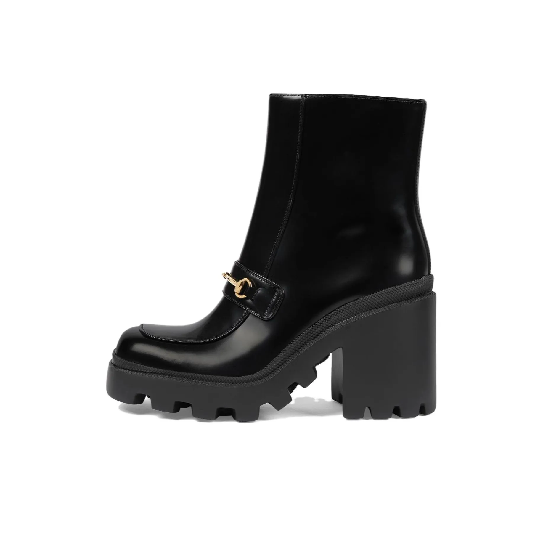 GUCCI 72mm Horsebit-detail Leather Boots