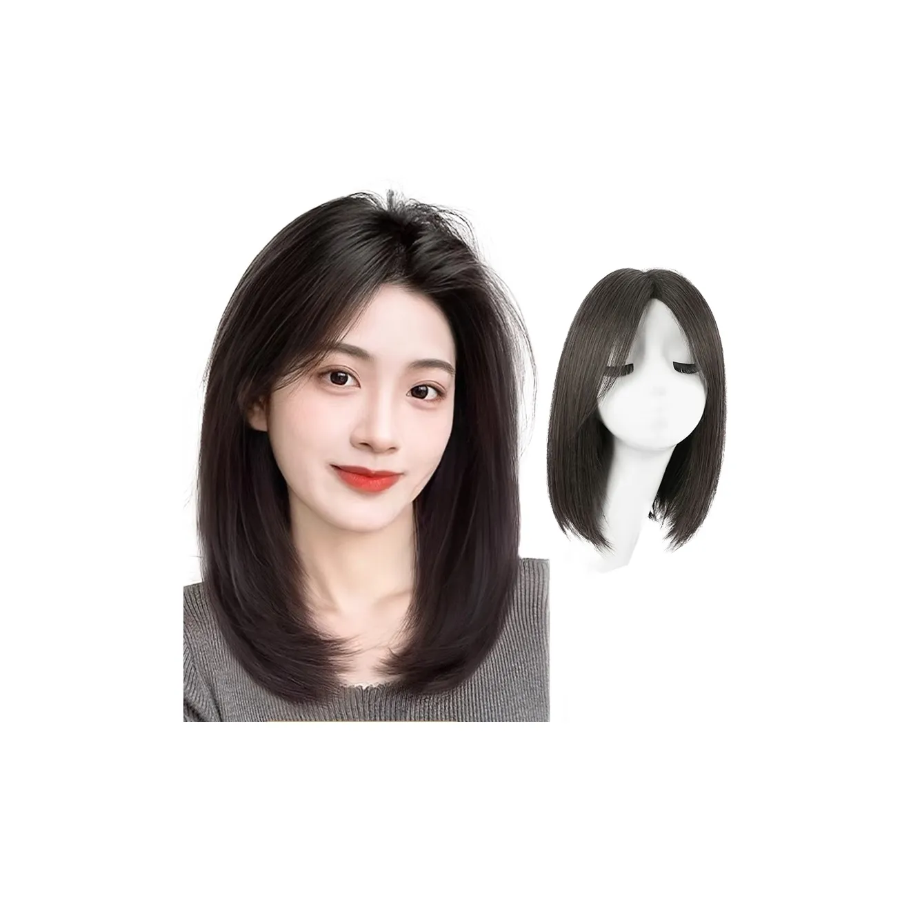 MUYAN Длинные прямые парик для всей головы Женские Естественный Мокко