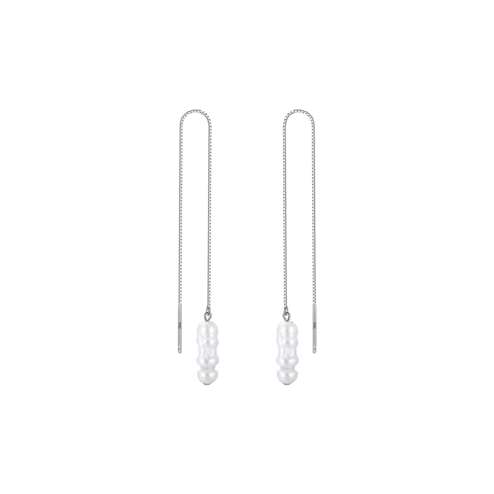 ZHENZHUAOMI Freshwater Pearl Drop Earrings Women's