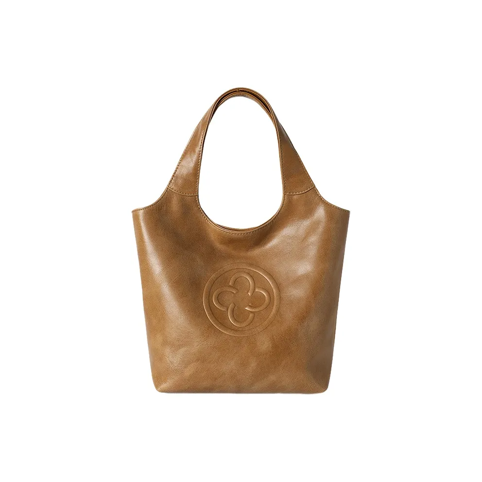 CASSILE Vegetable Tanned Top Grain Cow Leather Crossbody Portable Basket Bag Women's Multicolor