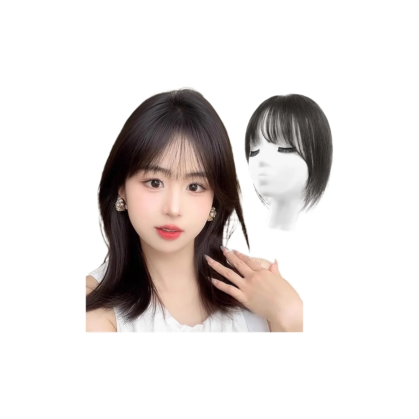 YUNQING Wispy Чёлка для наращивания волос Ленты Натуральный Мокко