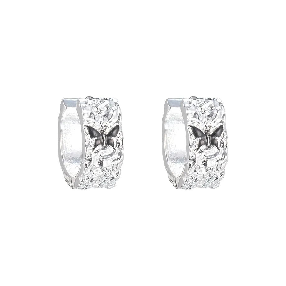 EAR PARTNER Silver Needle Hoop Earrings Women's