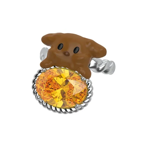 MARSEVEN 18K White Gold Plated Copper Enamel Rings Unisex