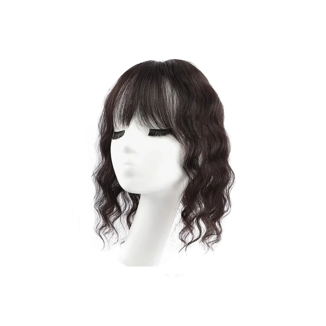 WANWANFENG Шерстяной завиток CH Сеть Перука Натуральный Мокко Короткие Кудрявые Волосы