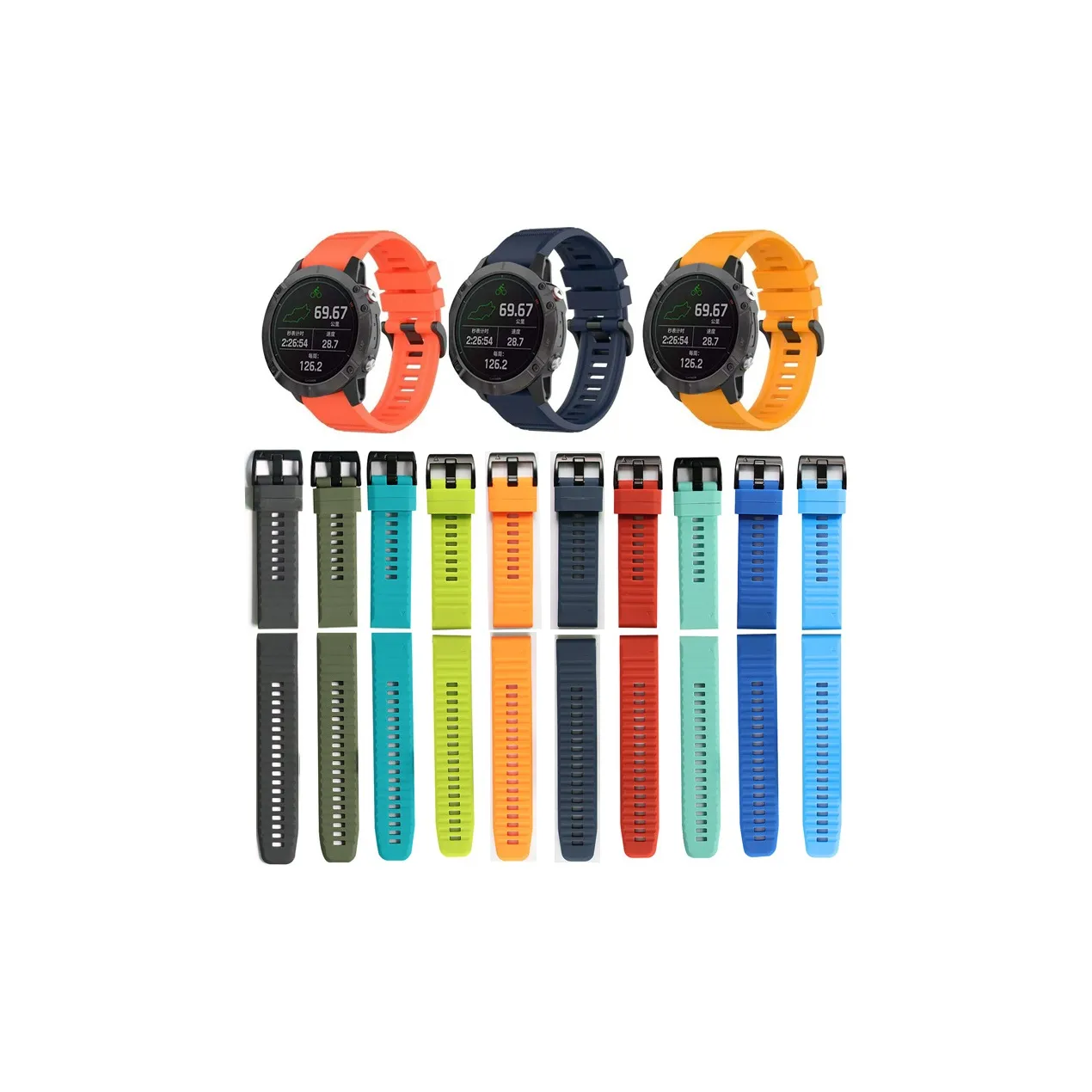 CHRROTA Watch Band Garmin Compatibility Silicone Material