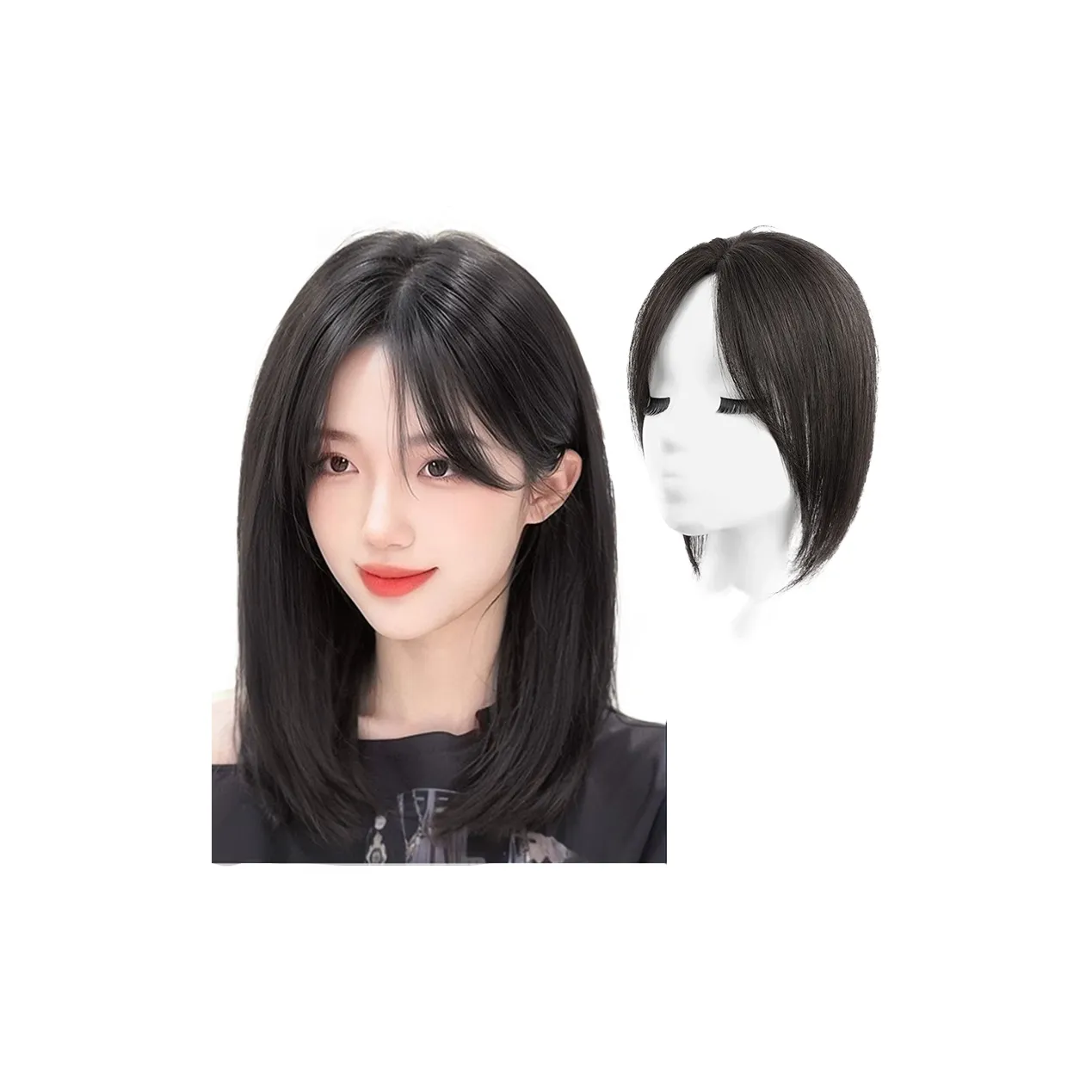 MUYAN Двойная игла волосы патч парики для женских натуральный мокко короткие прямые волосы