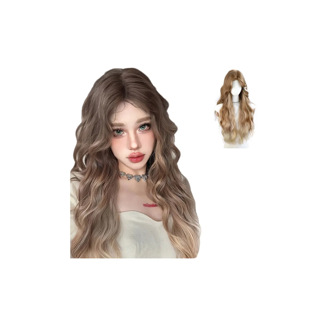 UMIFFA Женские Длинные Волнистые Волосы Большая Волна Водная Рябь Парики Коричневый Градиент