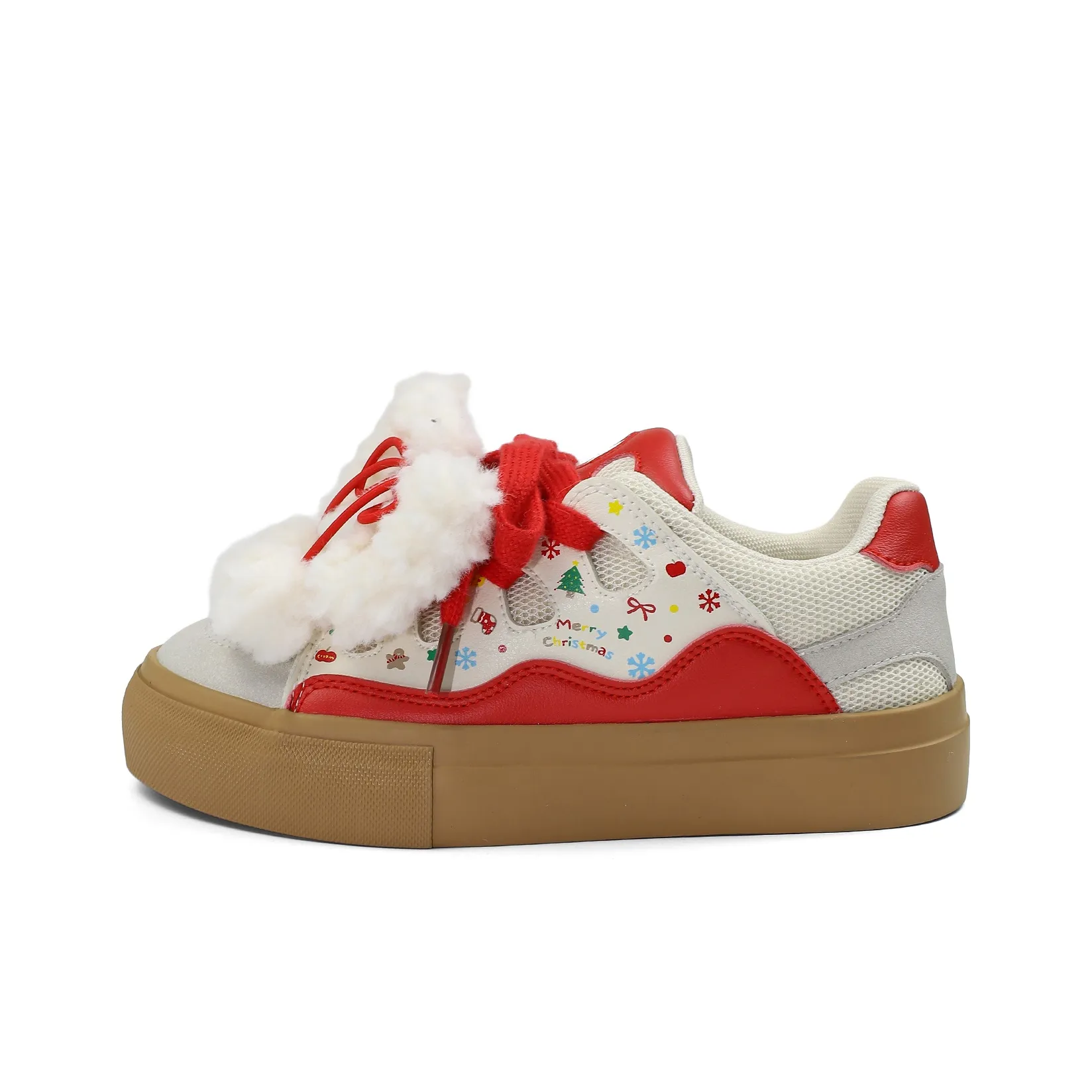 B10CROWN Slip-resistant Abrasion-resistant Lightweight Low-Top Skateboarding Shoes Women's Christmas Red B10CROWN Противоскользящие Износостойкие Легкие Низкие Кроссовки для скейтбординга Женские Рождественские Красные