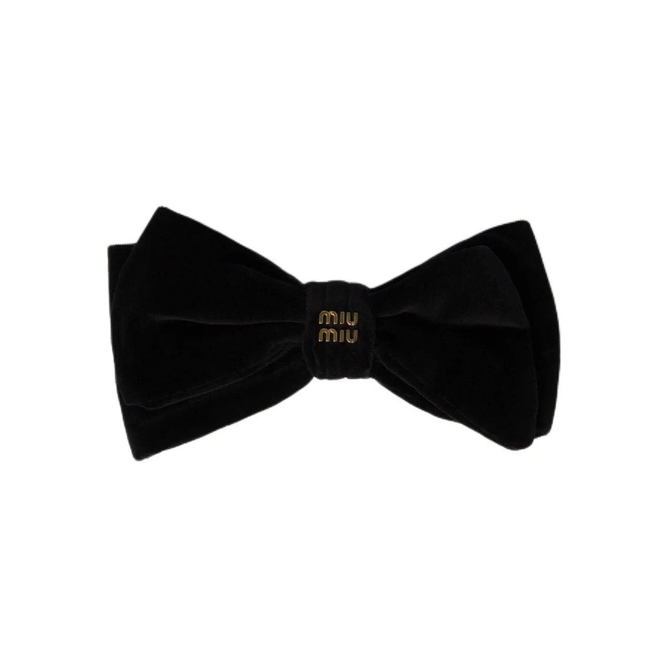 MIU MIU Cotton Velvet Metal Hair Clips Unisex Black