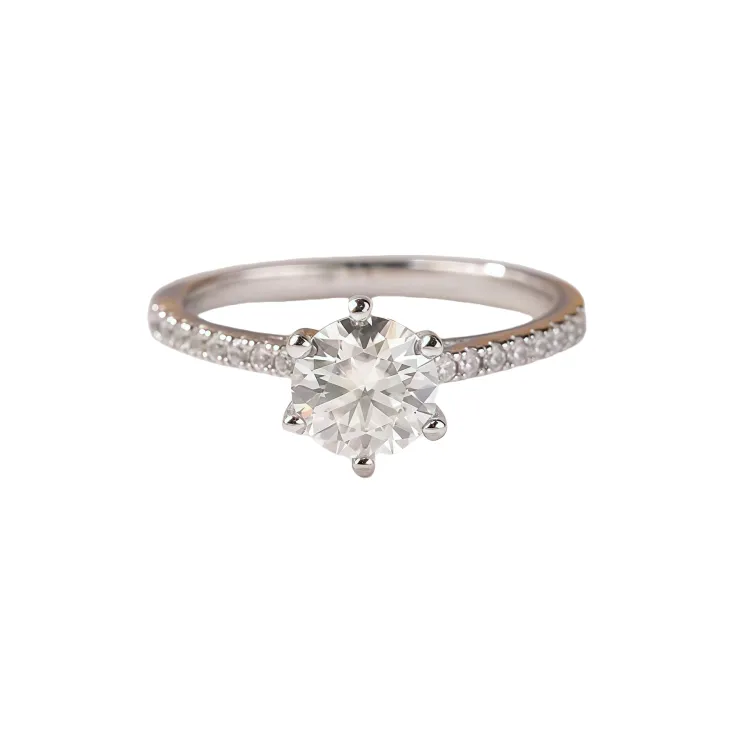 Stone On The Line S925 Silver Moissanite Rings Women's