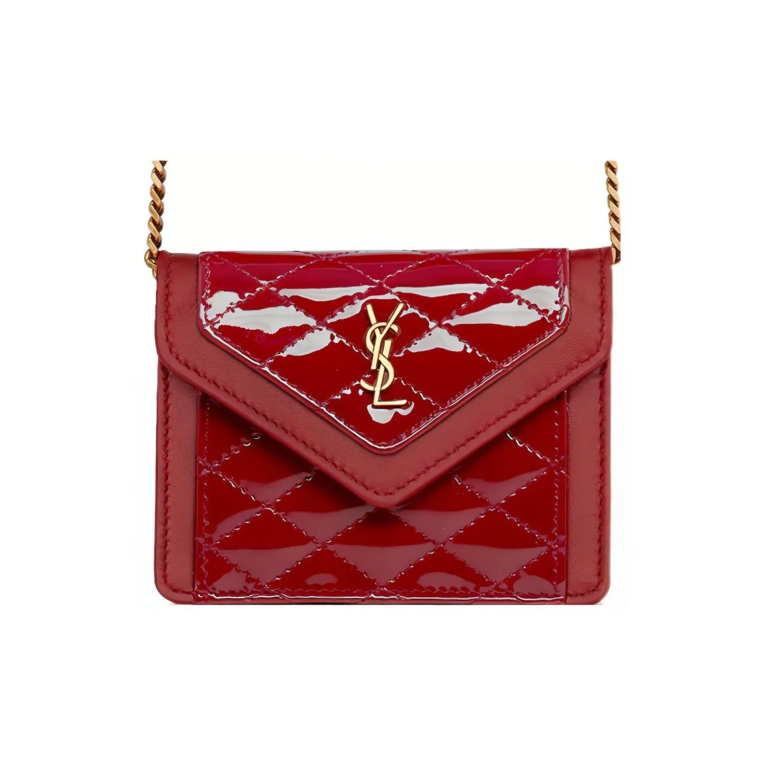 SAINT LAURENT GABY Quilting Cow Leather Card Holder, Clutch, Shoulder Bag, Crossbody Bag Extra Mini Women's