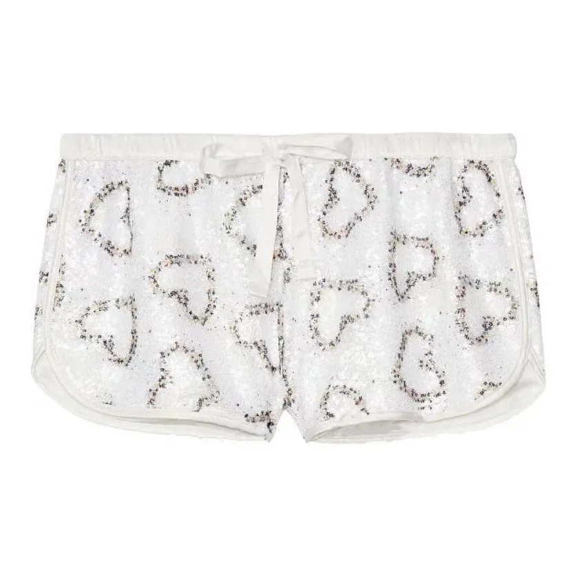 Victoria's Secret Underpants Women's 1 Pack White Heart Sequins