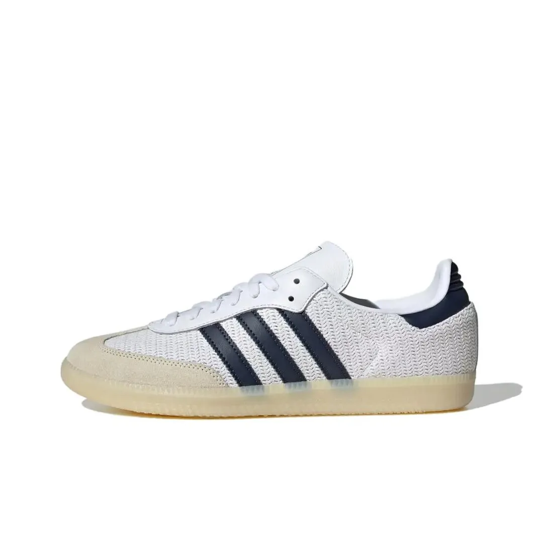 Adidas Originals Samba Abrasion Resistant Низкие Кроссовки для скейтбординга Унисекс Белый Черный