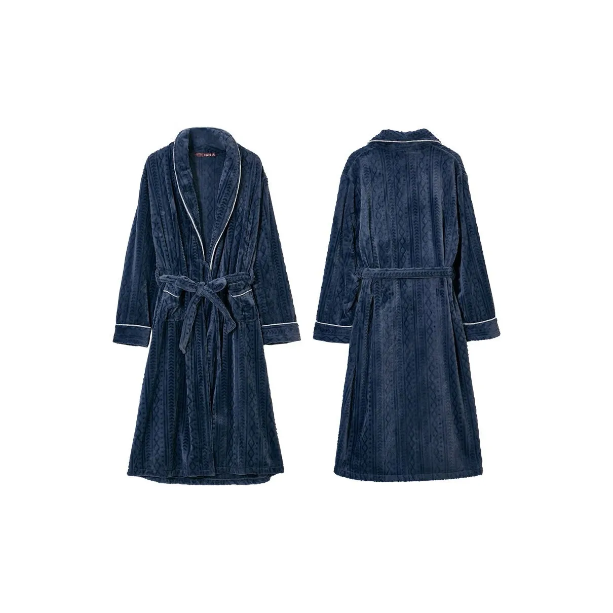 DAERLI Коралловый Бархат Осенний And Зимний Пижамный халат Мужской Синий