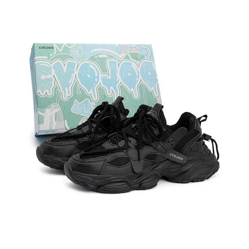 CVOJOO Черный воин визуально увеличивает рост устойчивый к истиранию низкий топ кроссовки с толстой подошвой мужские