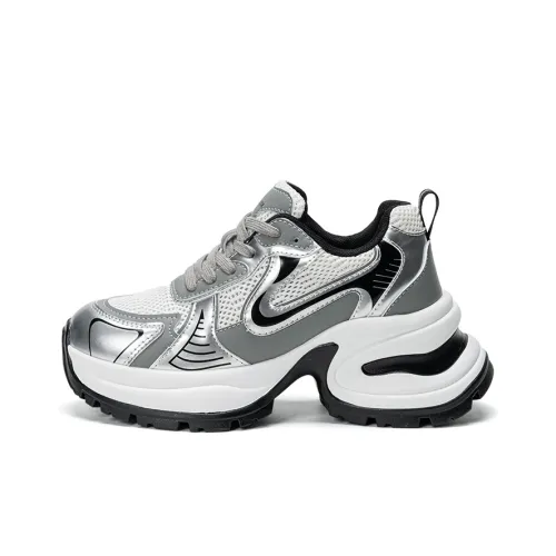 EXULL Q Толстоподошвенные кроссовки Low Top Серебряные Женские