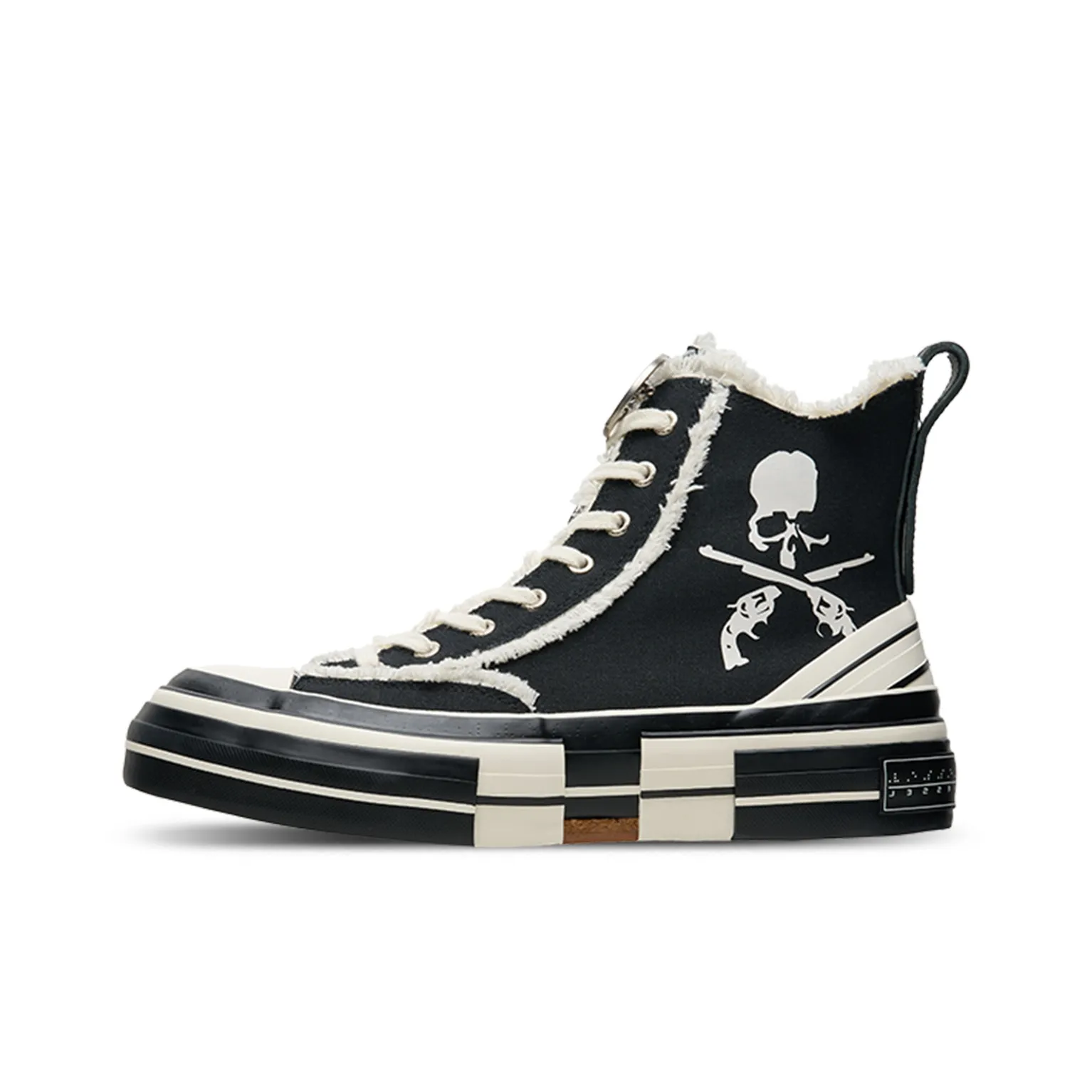 X MMJ·ROARGUNS x VESSEL Non slip Wear resistant Shock Absorption High Top Canvas Shoes Unisex Black White