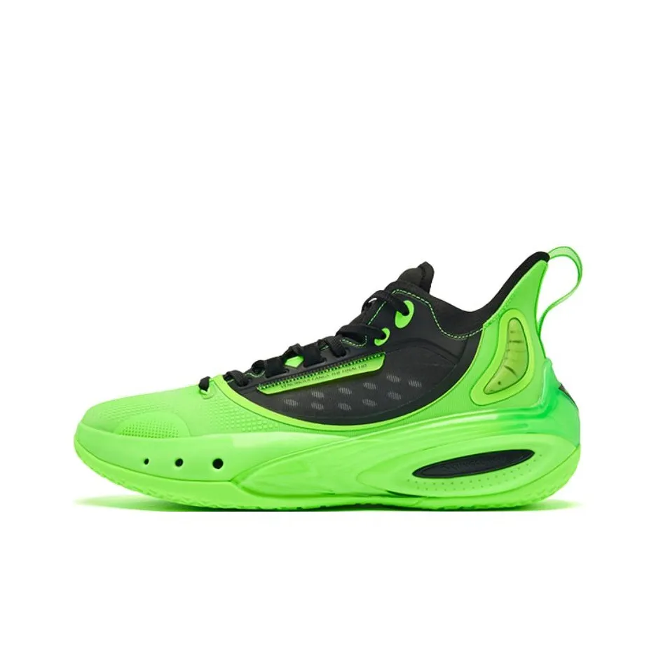 QIAODAN Venom Fang PRO 3.0 Basketball Shoes Men's Mid Top Neon Green Black